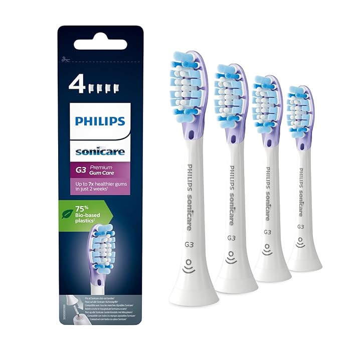 Philips Sonicare Original G3 Premium Gum Care Standard Sonic Toothbrush Heads - 4 Pack in White (Model HX9054/17)