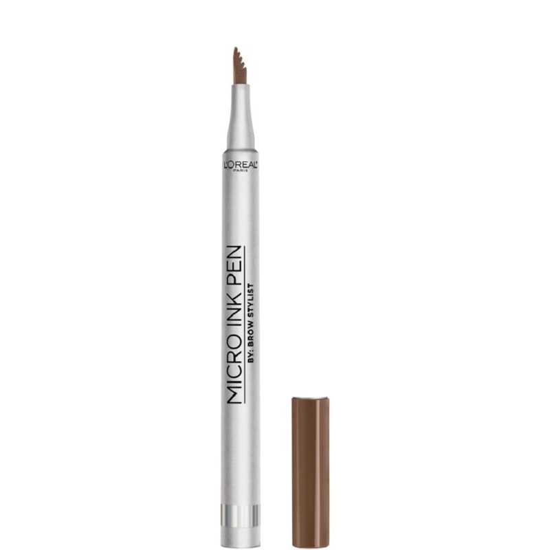 L'Oreal Paris Micro Ink Pen by Brow Stylist, Longwear Brow Tint, Hair-Like Effect, Up to 48HR Wear, Precision Comb Tip, Light Brunette, 0.033 fl; oz.