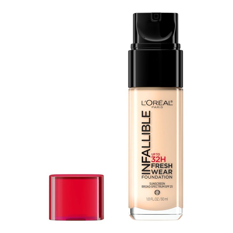 L'Oreal Paris Makeup Infallible Up to 32 Hour Fresh Wear Lightweight Foundation, 412 Warm Ivory, 1 Fl Oz