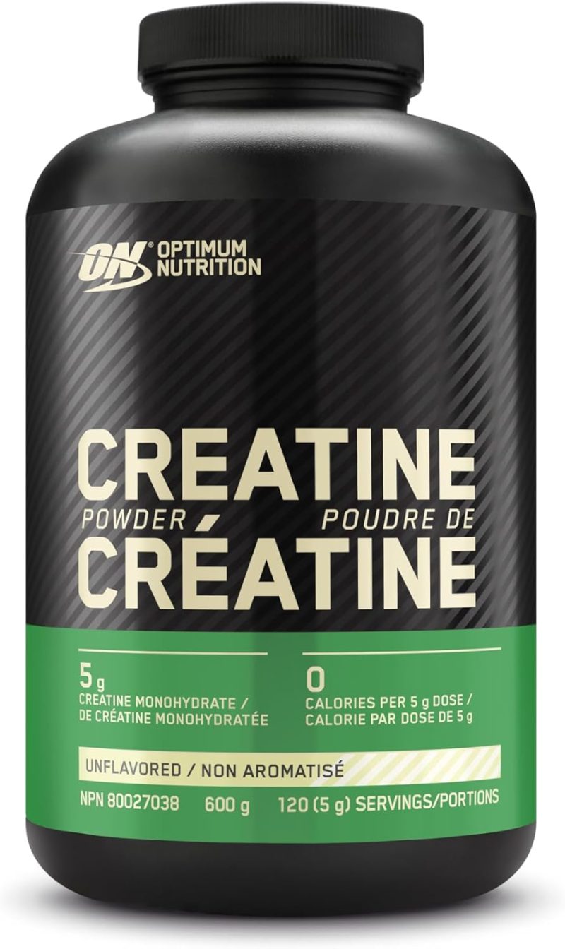 Optimum Nutrition 100% Pure Creatine Monohydrate Micronized Powder, Unflavored, 600g - 120 servings