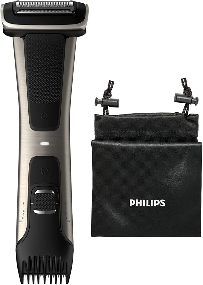 Philips Bodygroom Series 7000 - Use in the shower - 80 Minutes wireless use - Double-sided design - 5 Adjustable length settings - Ergonomic handle - BG7025/15