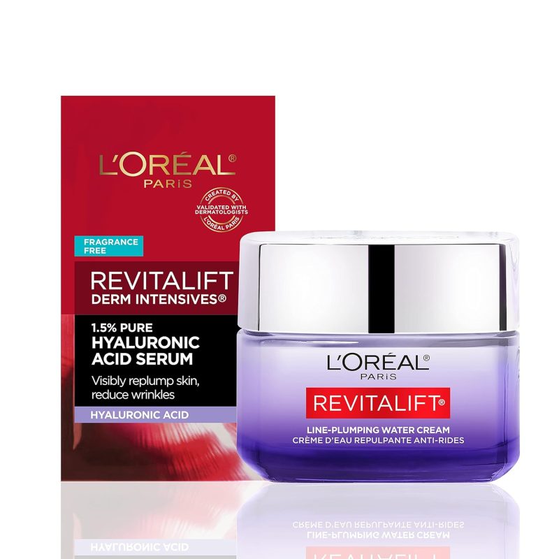 L'Oreal Paris Revitalift Moisturizer, 1.7 oz | Hyaluronic Acid Water Cream with Ceramides, Deeply Hydrating