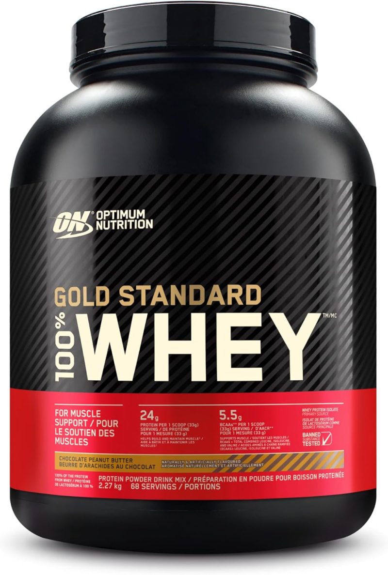 Optimum Nutrition Gold Standard 100% Whey Protein Powder, 2.270g - Chocolate Peanut Butter - 68 servings