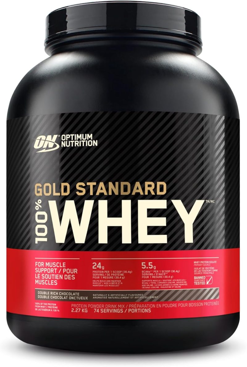 Optimum Nutrition Gold Standard 100% Whey Protein Powder, 2.270g - Double Rich Chocolate - 74 servings