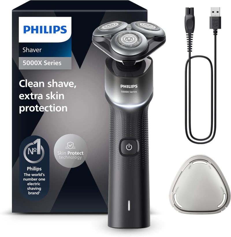 Philips Shaver 5000X Series, wet and dry electric shaver, Skin Protect technology, 360° pivoting shaving head, 1 hour/5 min charging Fast charging, colour silver, model X5004/00
