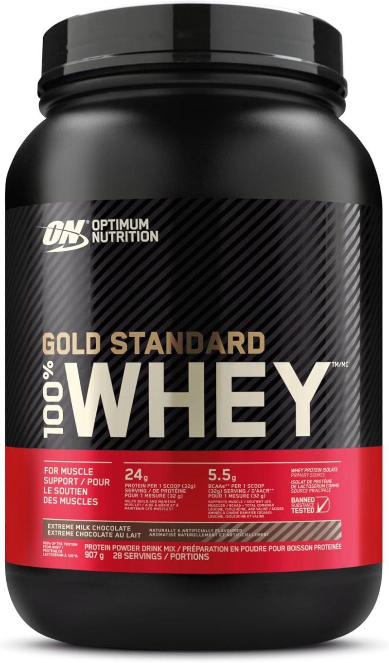 Optimum Nutrition Gold Standard 100% Whey Protein Powder, 907g - Extreme Milk Chocolate - 28 servings