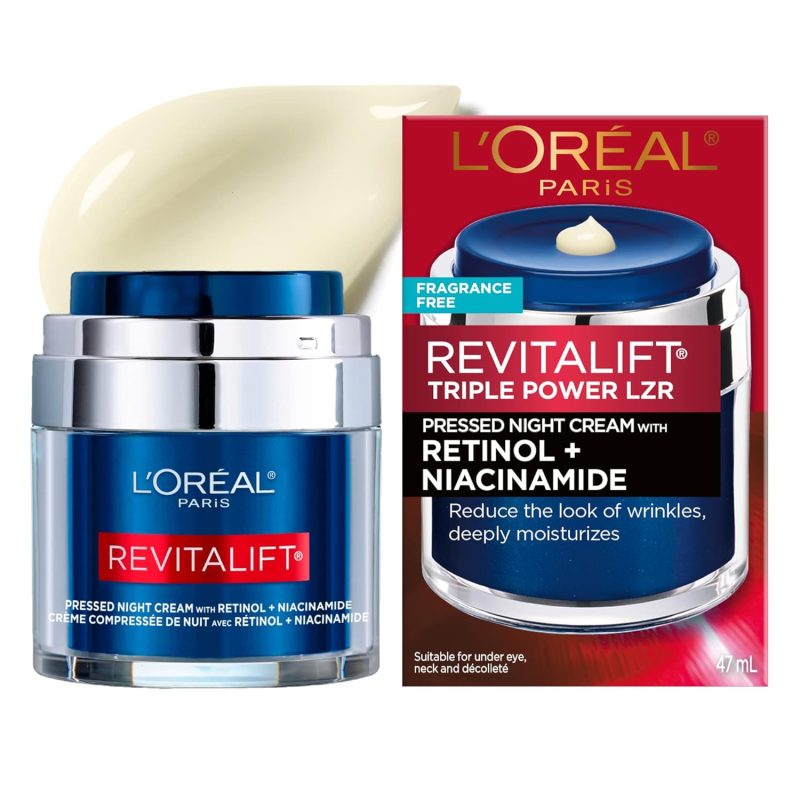 L'Oreal Paris Revitalift Pressed Night Cream | with Retinol, Niacinamide, Visibly Reduce Wrinkles