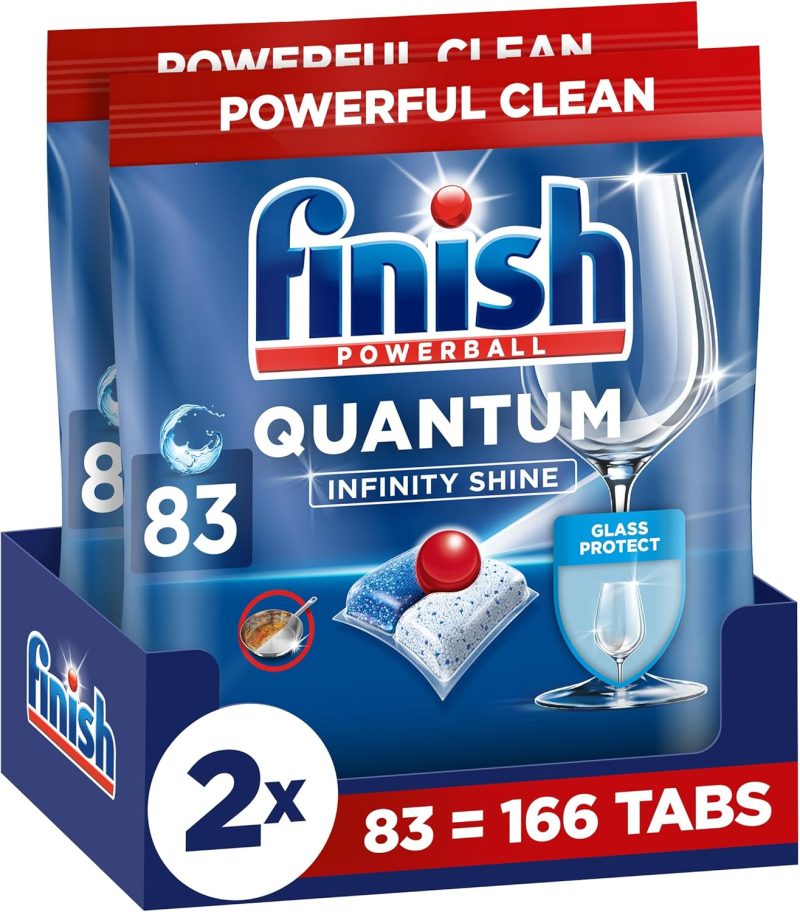 Finish Quantum Infinity Shine Dishwasher Tablets Bulk | Scent : Fresh | Size: 166 Dishwasher Tabs ( 83 tabs x 2)