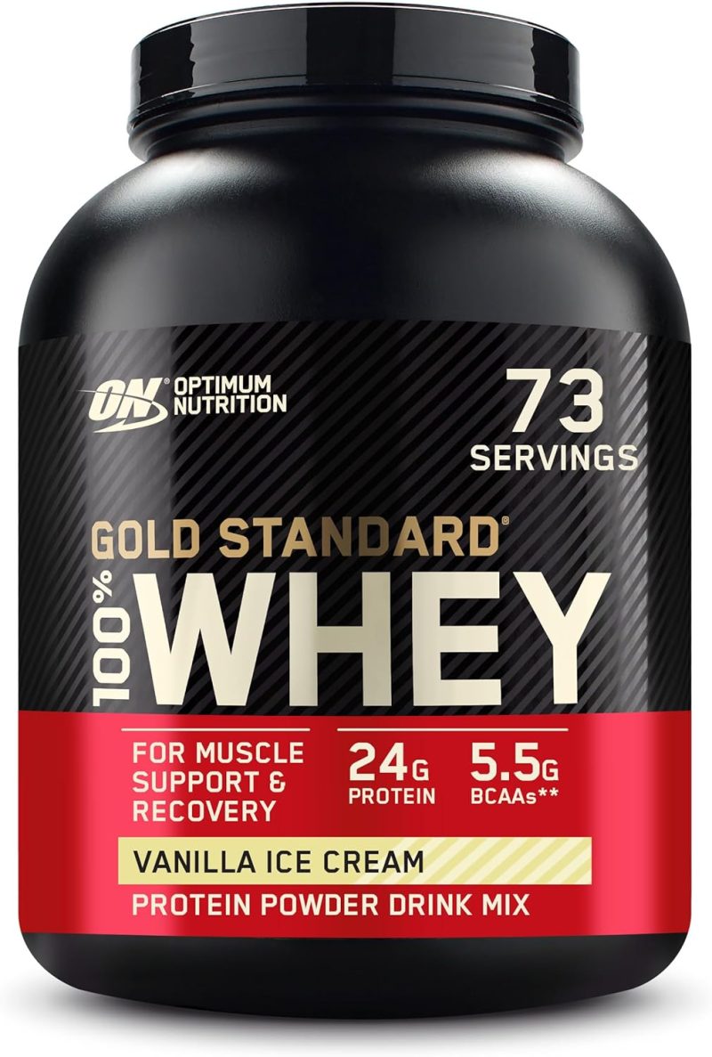 Optimum Nutrition Gold Standard 100% Whey Protein Powder, Vanilla Ice Cream, 5 Pound