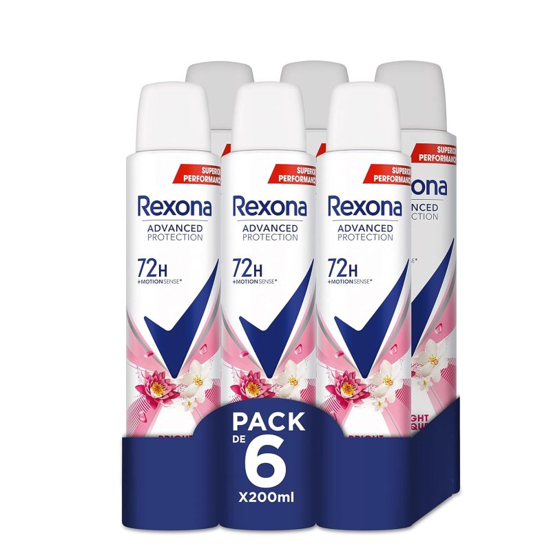 Rexona Advance Protection Bright Bouquet 72 h Deodorant for Women, 200 ml, Pack of 6