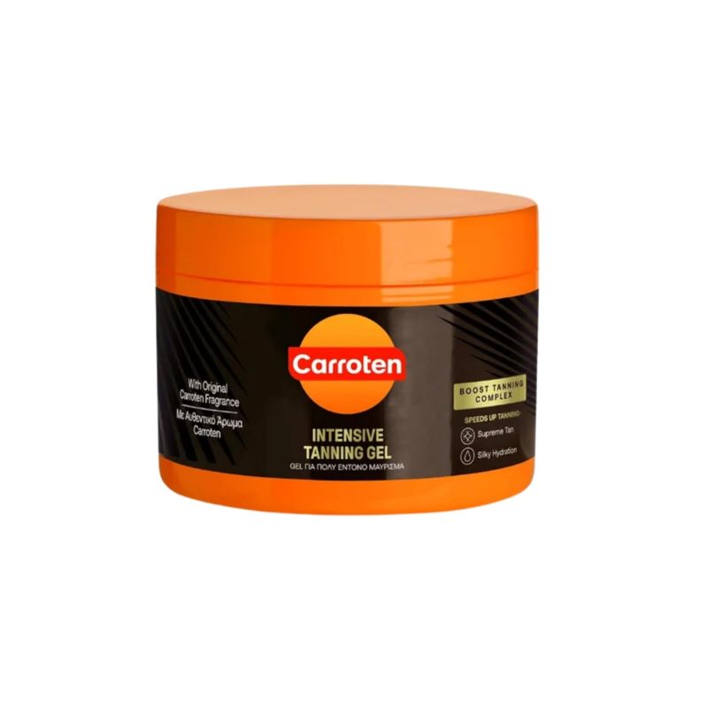 Carroten Intensive Tanning Gel - Instant Tan Enhancer - Water-Resistant with Carrot and Coconut Oil - Vitamin A & E For Moisture and Hydration - 5 Fl Oz