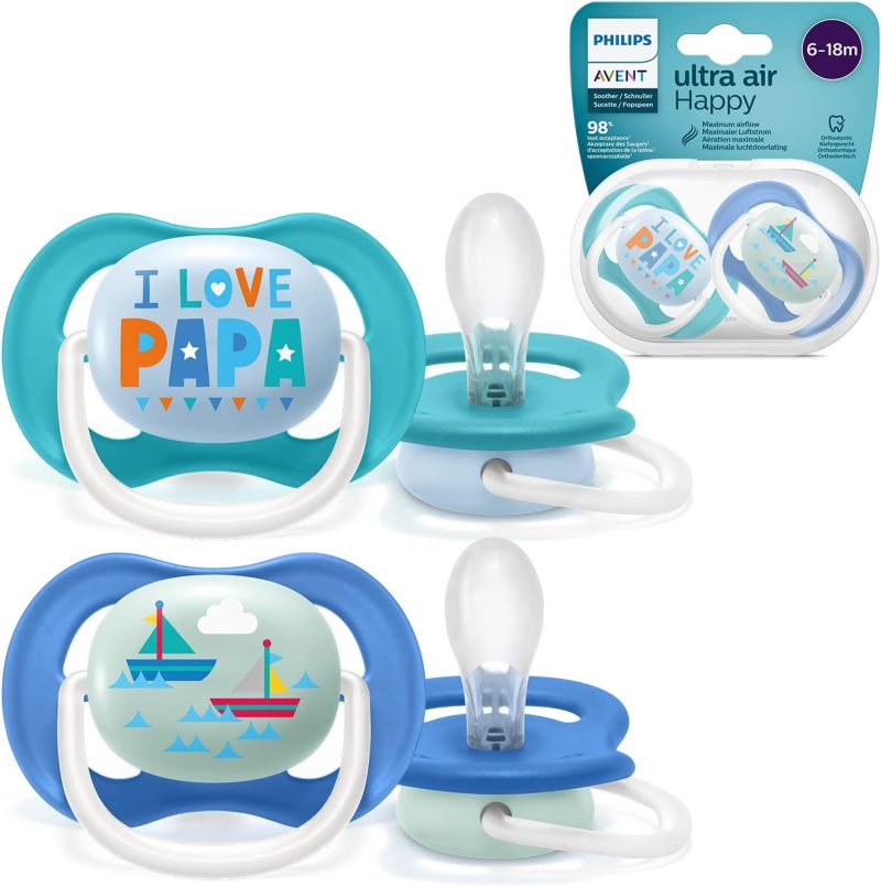 Philips Avent Ultra Air Pacifier, 6-18 months, Orthodontic & BPA-, 2 pcs