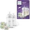 Philips Avent Natural Response Baby Gift Set: 2 Natural Response Baby Bottles 260 ml with T3 (1 m+ Teats), 4 Ultra Air Soothers (Model SCD837/13)