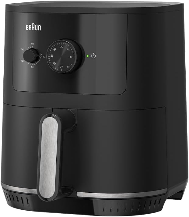 Braun MultiFry 3 HF3000 Hot Air Fryer, 4.3 L, Airfryer, 80-200°, RealAir Technology, Timer, 12 Programs, Touch Control, 1500 W, Matte Black