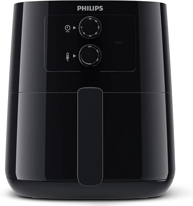 Philips Essential Air Fryer - 4.1 L, 1400 W, Rapid Air Technology, NutriU Recipe App, 60 minutes timer, Adjustable temperature, Deep Fryer Without Oil, Black (HD9200/90)
