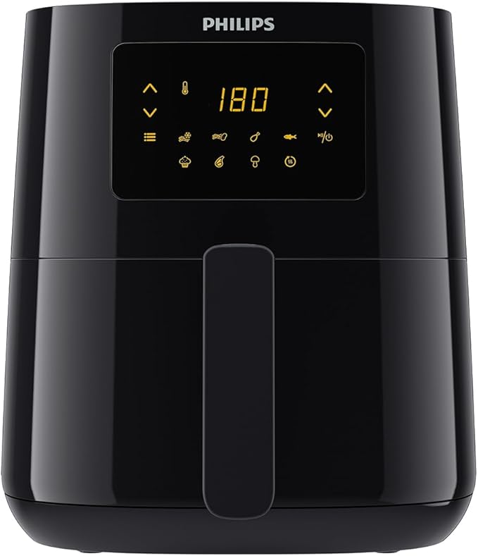 Philips Essential Air Fryer - 4.1 L, 0.8Kg, 1400 watt, Recipes (NutriU app), 7 cooking presets, Rapid Air Technology, Digital display (HD9252/90)