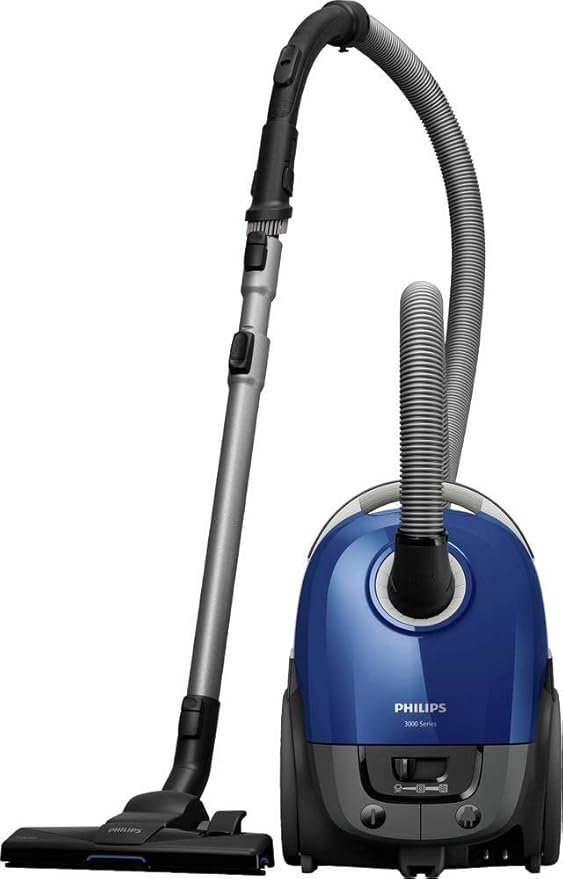 Philips Performer XD3110/09 Compact Vacuum Cleaner with Bag Series 3000, 99.9% Dust Absorption, 900 W, Allergy Filter, Blue