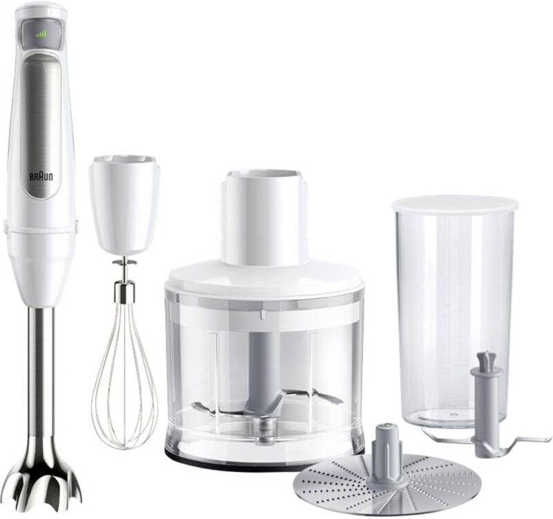 Braun MultiQuick 7 MQ 7035I WH Hand Blender - Electric Hand Blender with Continuous Speed Adjustment, 3-Piece Accessory Set, 1000 Watt, White