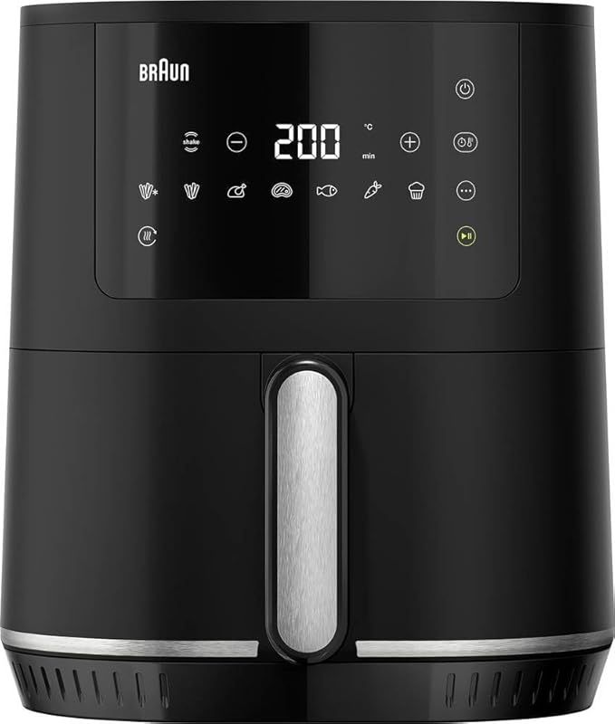 Braun MultiFry 5 HF5030 Digital Hot Air Fryer, 6L Airfryer, 80-220°, 8 Programs, Dishwasher Safe Basket, Touch Control, 1700W, RealAir Technology, Black