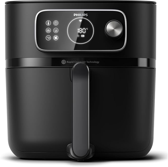 Philips Airfryer Combi 7000 Series XXL - 8.3 L (2 kg), 22-in-1 Hot Air Fryer, WiFi Connection, 99% Less Fat Administration** with Rapid CombiAir, HomeID App, Black (HD9876/90)