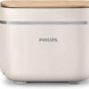 Philips HD2640/10 Conscious Collection Organic 100% Recycled Plastic Toaster, 8 Levels of Browning, Cream