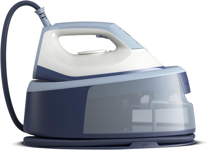 Philips 3000 Series Steam Iron, 2400 W, 120 g/min Continuous Steam, 350 g Steam Boost, Fast and Powerful, Vertical Steam, Ceramic Soleplate, Deep Azure (PSG3000/20)