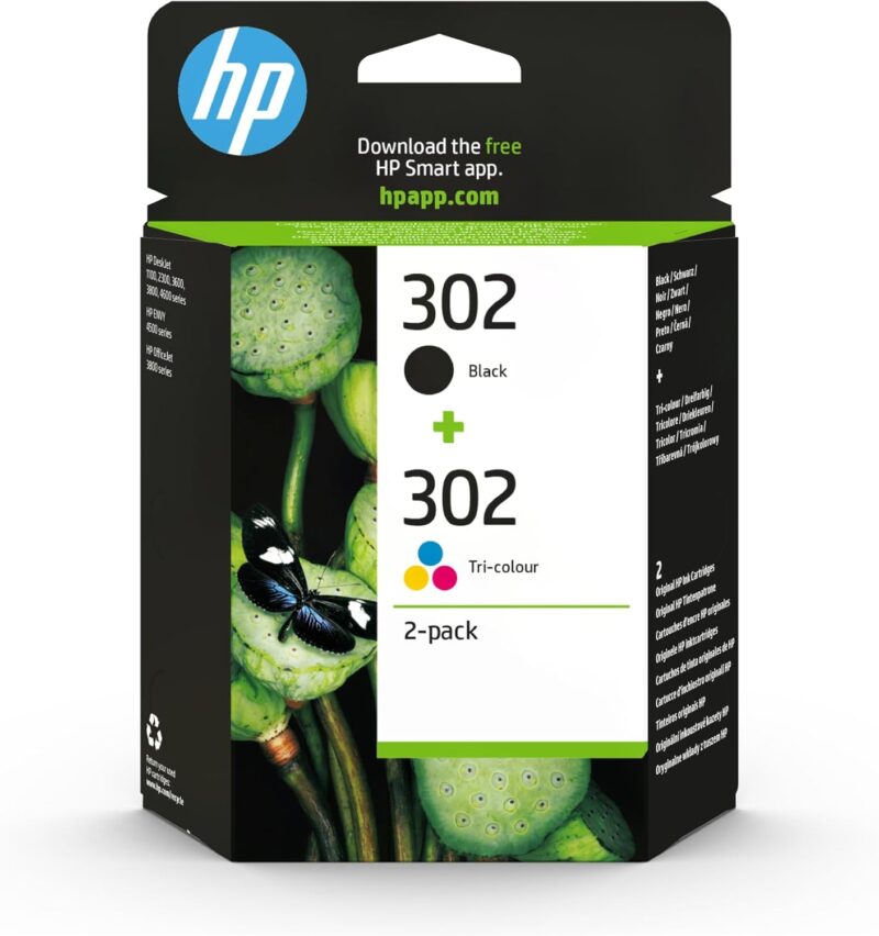 HP 302 (X4D37AE) Original Ink Cartridges Black + Tri-Colour Pack of 2
