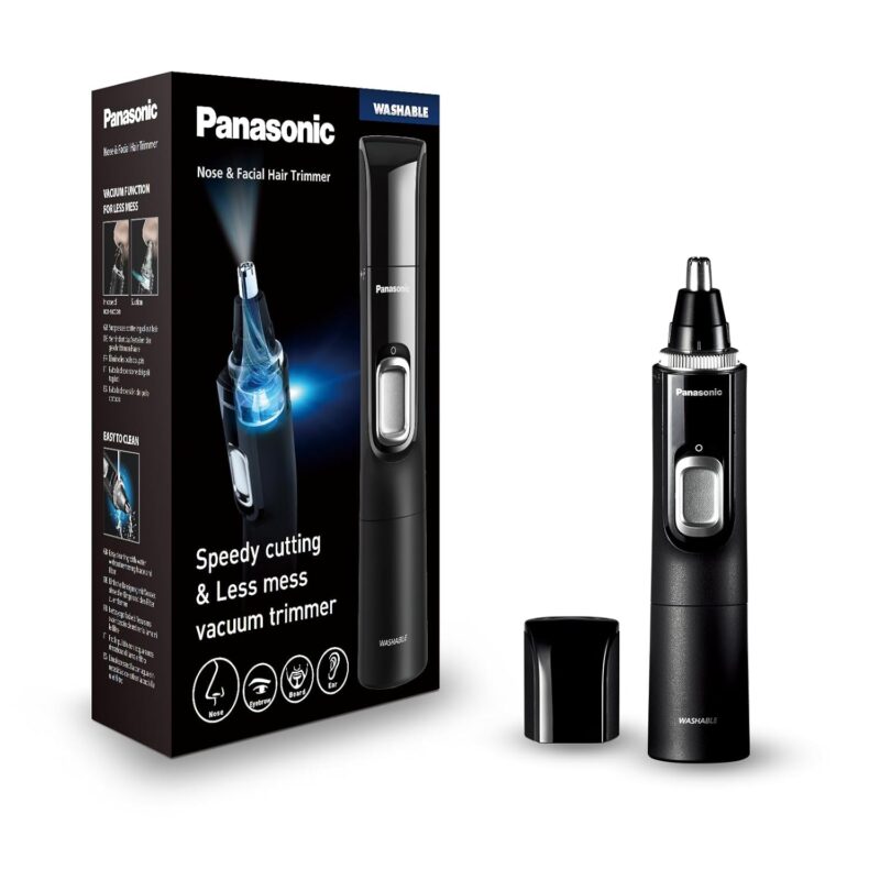 Panasonic ER-GN300 Flexible Nose Hair Trimmer for Nose Hair, Ear Hair and Eyebrows, Suction Function