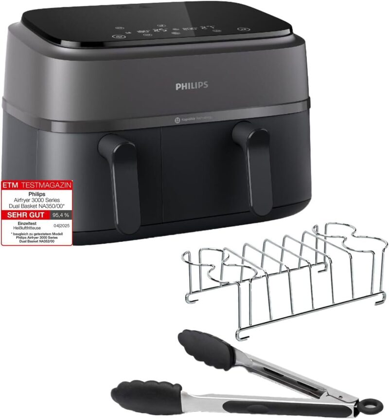 Philips 3000 Series Airfryer with two baskets (NA350/03)
