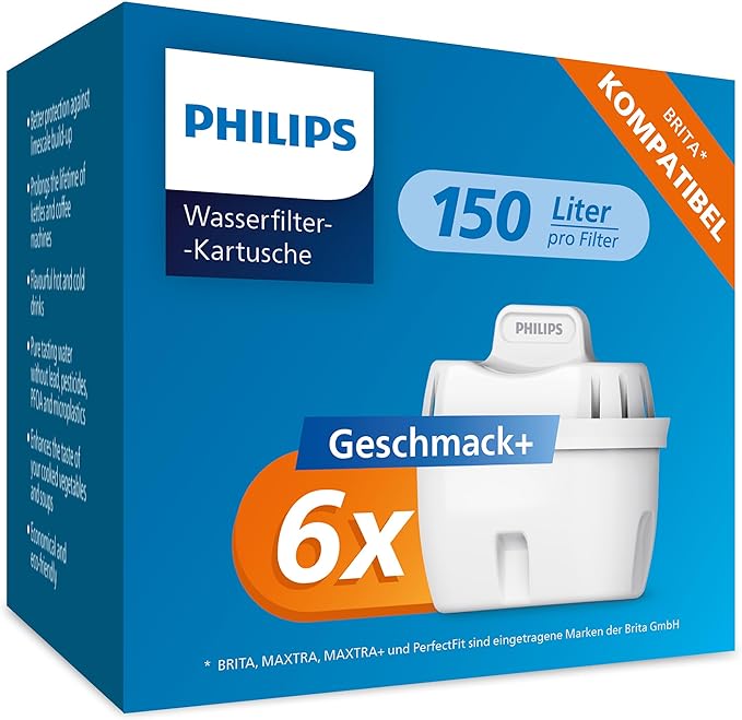 Philips AWP212/31 Micro X-Clean Filter – compatible with Brita Maxtra, 6-pack