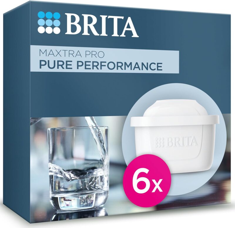 BRITA Maxtra Pro All-in-1 Pack 6 - Original BRITA Replacement Part Reduces Impurities, Chlorine, Pesticides and Limescale for Better Taste