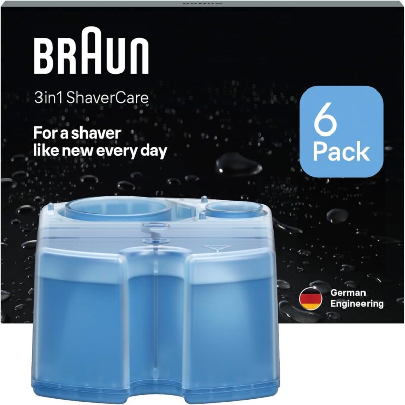 Braun 3-in-1 ShaverCare Cleaning Cartridges for Cleaning Stations - Original Cartridges Pack of 6