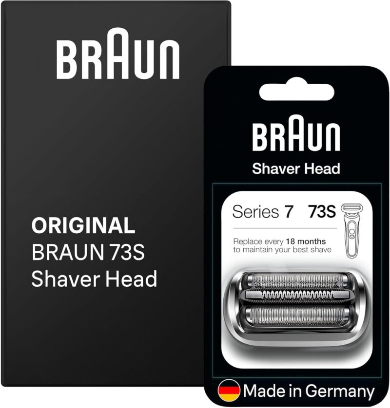 Braun Series 7 Electric Shaver Shaving Head, Original Replacement Shaving Part from the Manufacturer Suitable for Braun Men's Razor Series 7 New Generation, 73S, Silver
