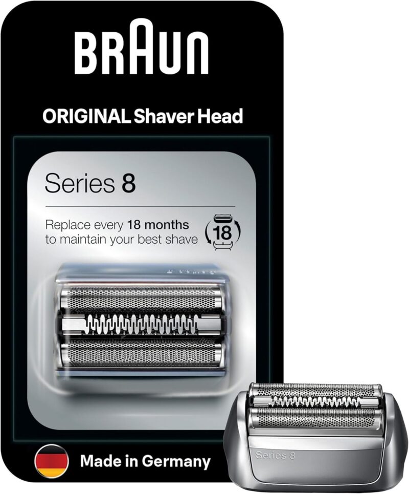 Braun Series 8 electric shaver shaving head, original replacement shaving part from the manufacturer suitable for Braun men's shaver series 8, 83M