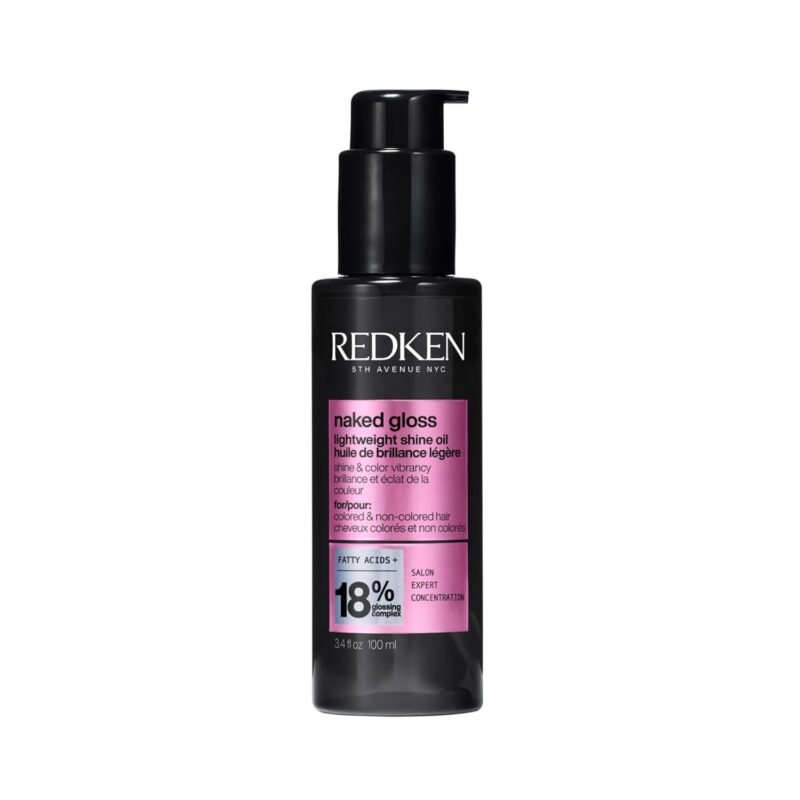 Redken Naked Gloss Shine Hair Oil - Adds Shine and Controls Frizz, Infused with Omega-9, Lightweight Heat Protectant, For Color-Treated Hair