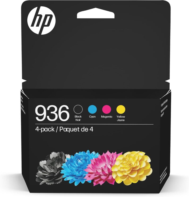 HP 936 Black, Cyan, Magenta, Yellow Ink Cartridges (4-Pack)