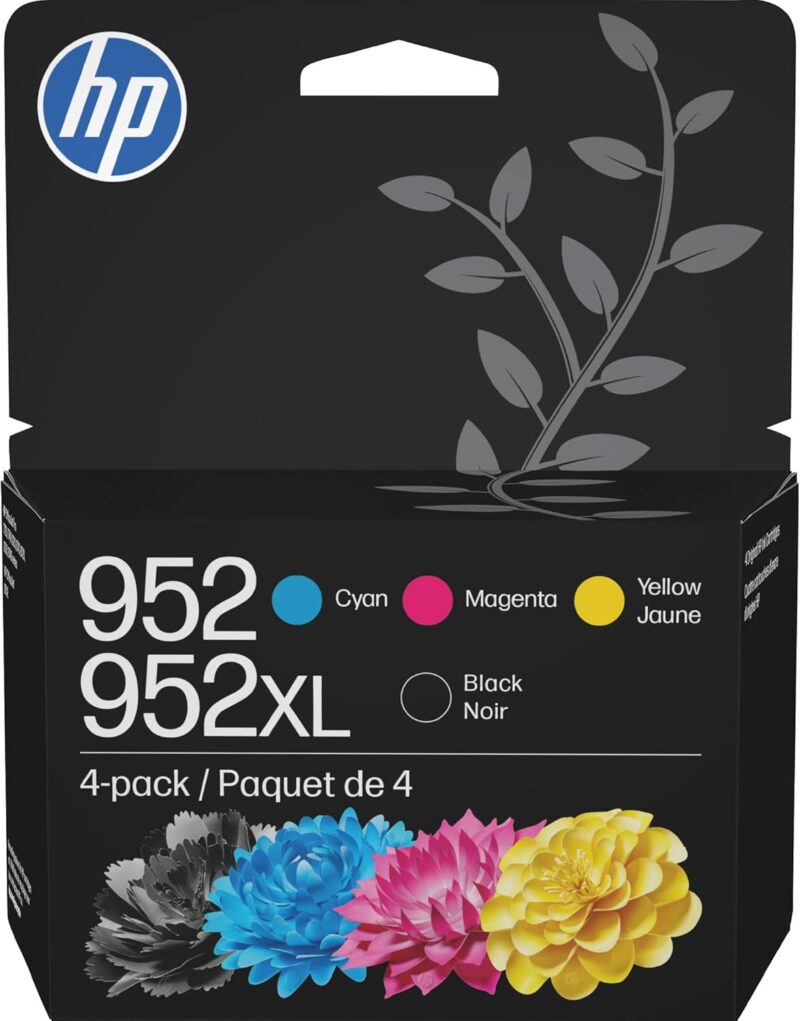 HP Original 952 Cyan, Magenta, Yellow / 952XL Black Ink Cartridges (4-Pack)